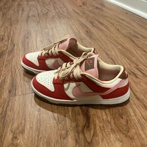 Nike Red and Pink Sneakers with Cream Accents